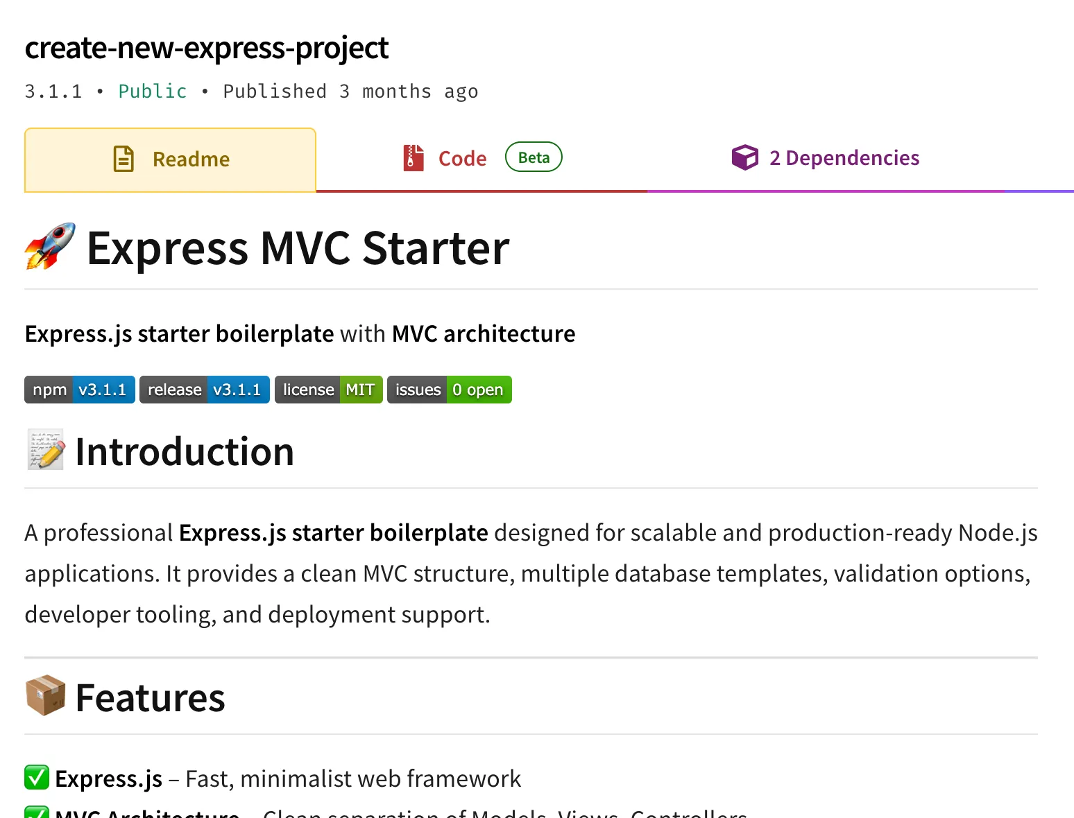 Create Express Project (npm Package)
